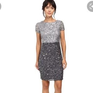 Adrianna Papell Color block Sequin Dress
